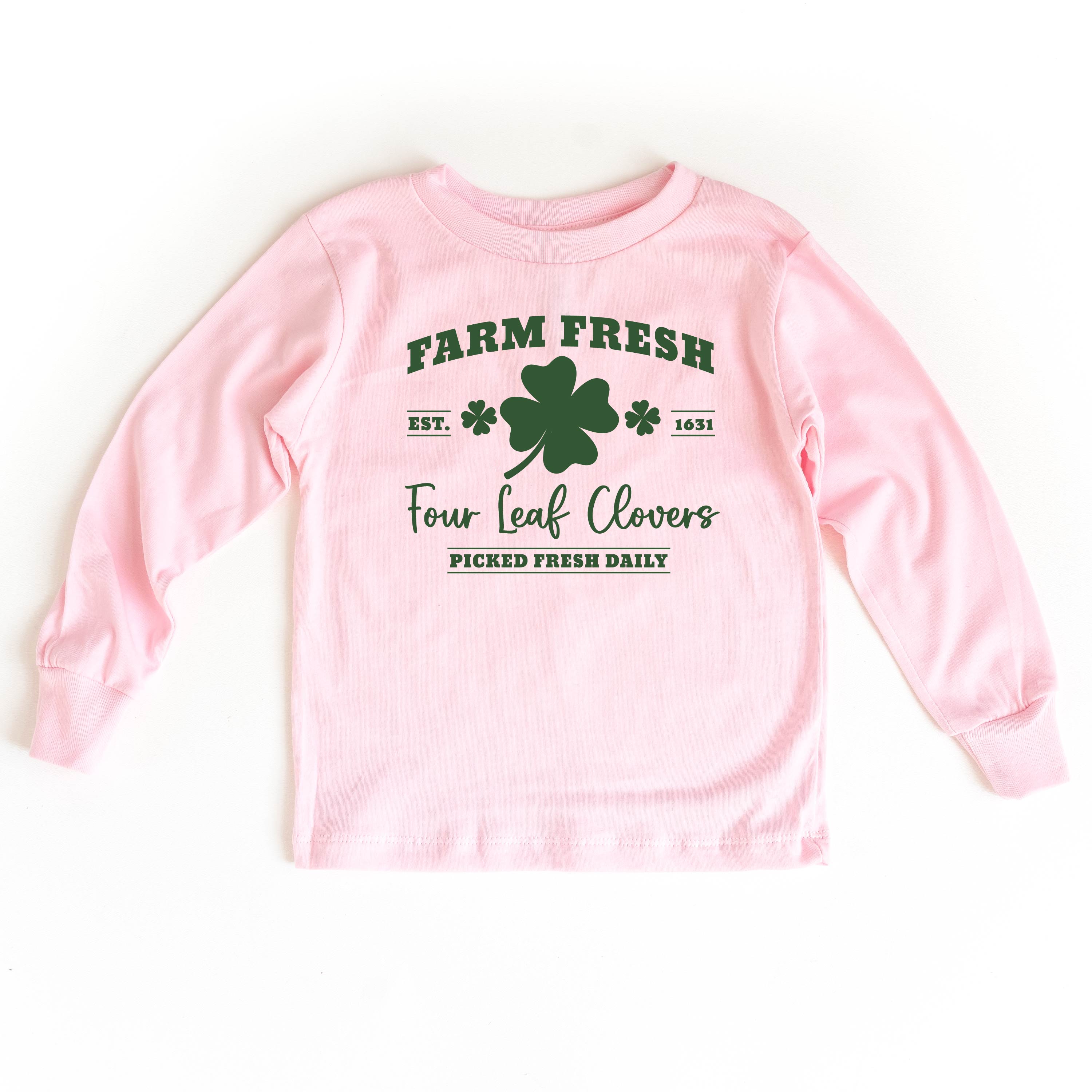 Farm Fresh Four Leaf Clovers - Child Long Sleeve Tee Little Mama Shirt Shop