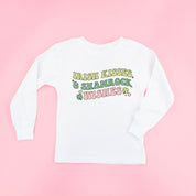 Irish Kisses & Shamrock Wishes - Child Long Sleeve Tee Little Mama Shirt Shop