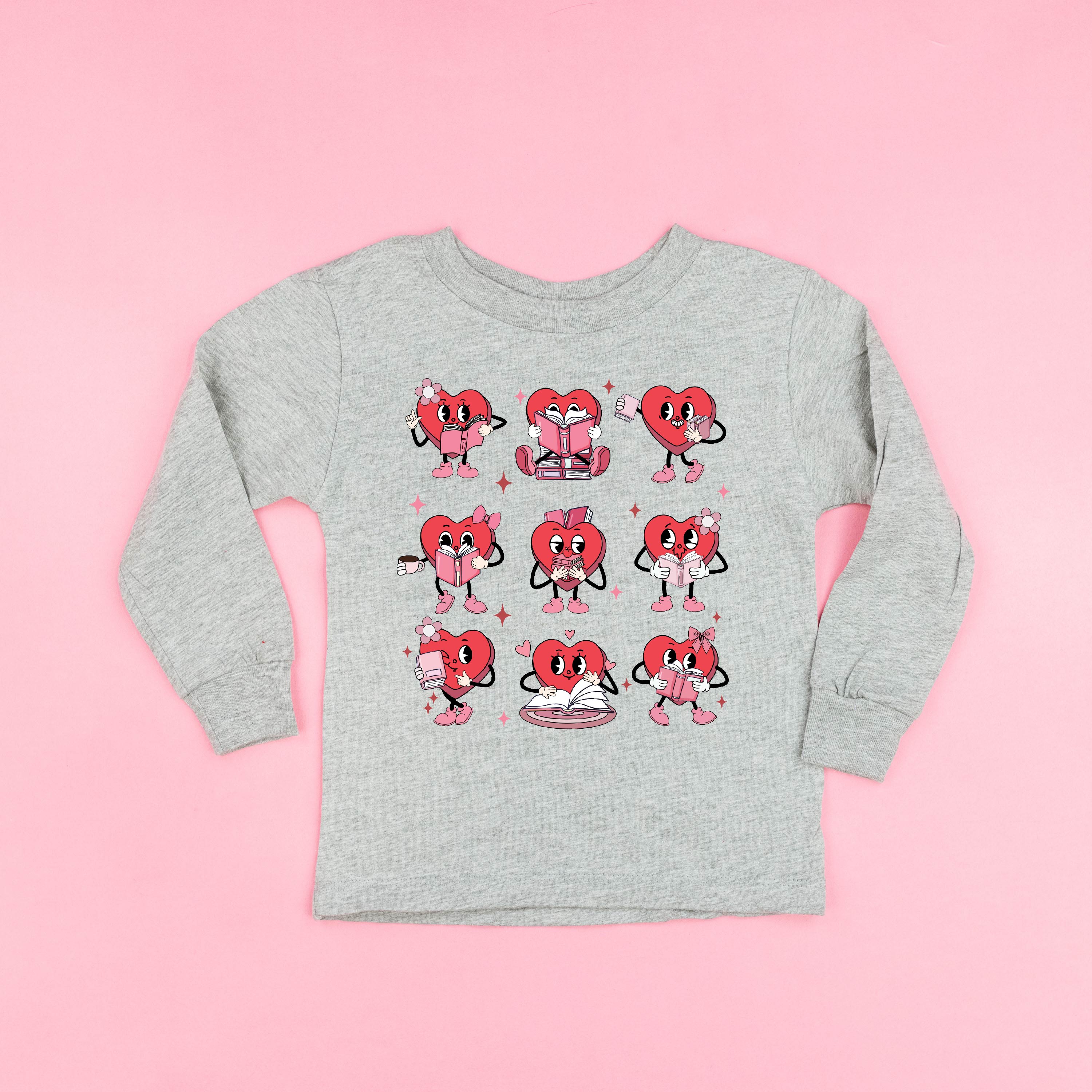 Reading Hearts - Child Long Sleeve Tee Little Mama Shirt Shop