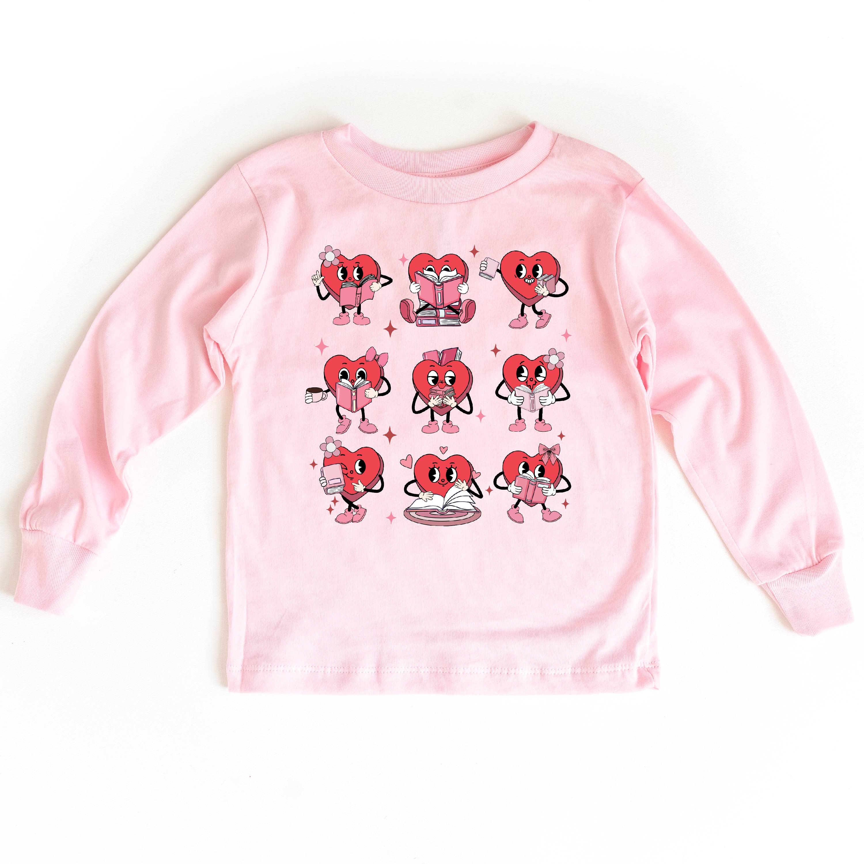 Reading Hearts - Child Long Sleeve Tee Little Mama Shirt Shop