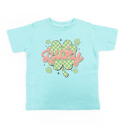 Checkered Lucky Shamrock - Child Tee Little Mama Shirt Shop