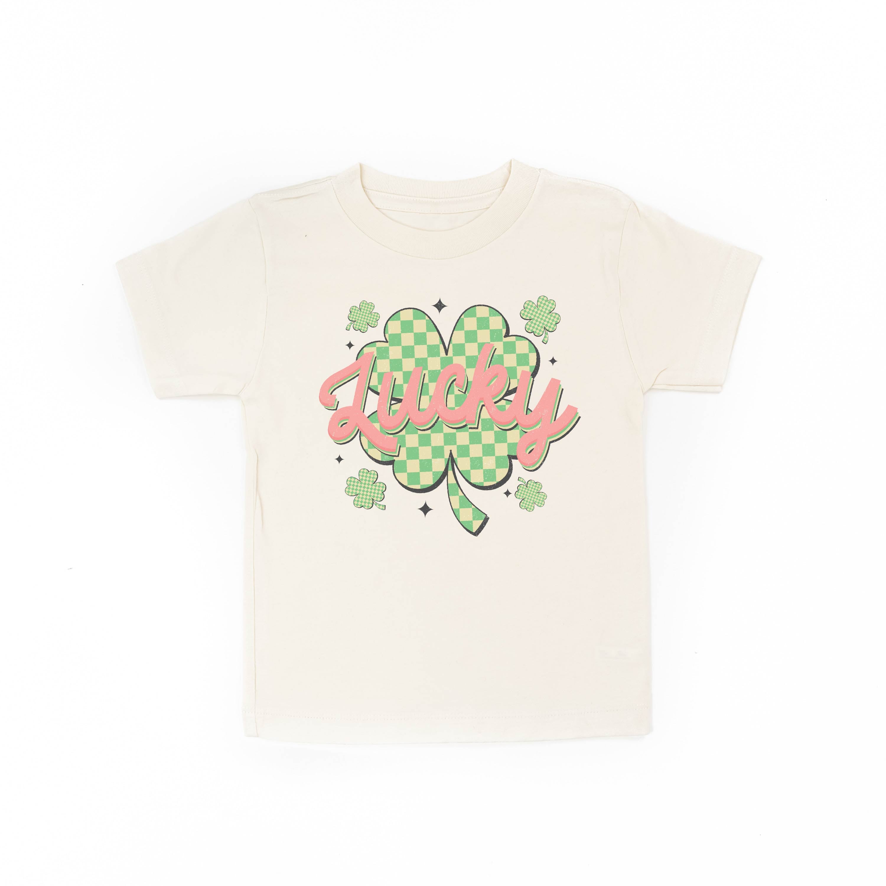 Checkered Lucky Shamrock - Child Tee Little Mama Shirt Shop