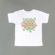 Checkered Lucky Shamrock - Child Tee Little Mama Shirt Shop