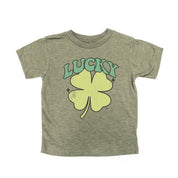 Green Oversized Lucky Shamrock - Child Tee Little Mama Shirt Shop
