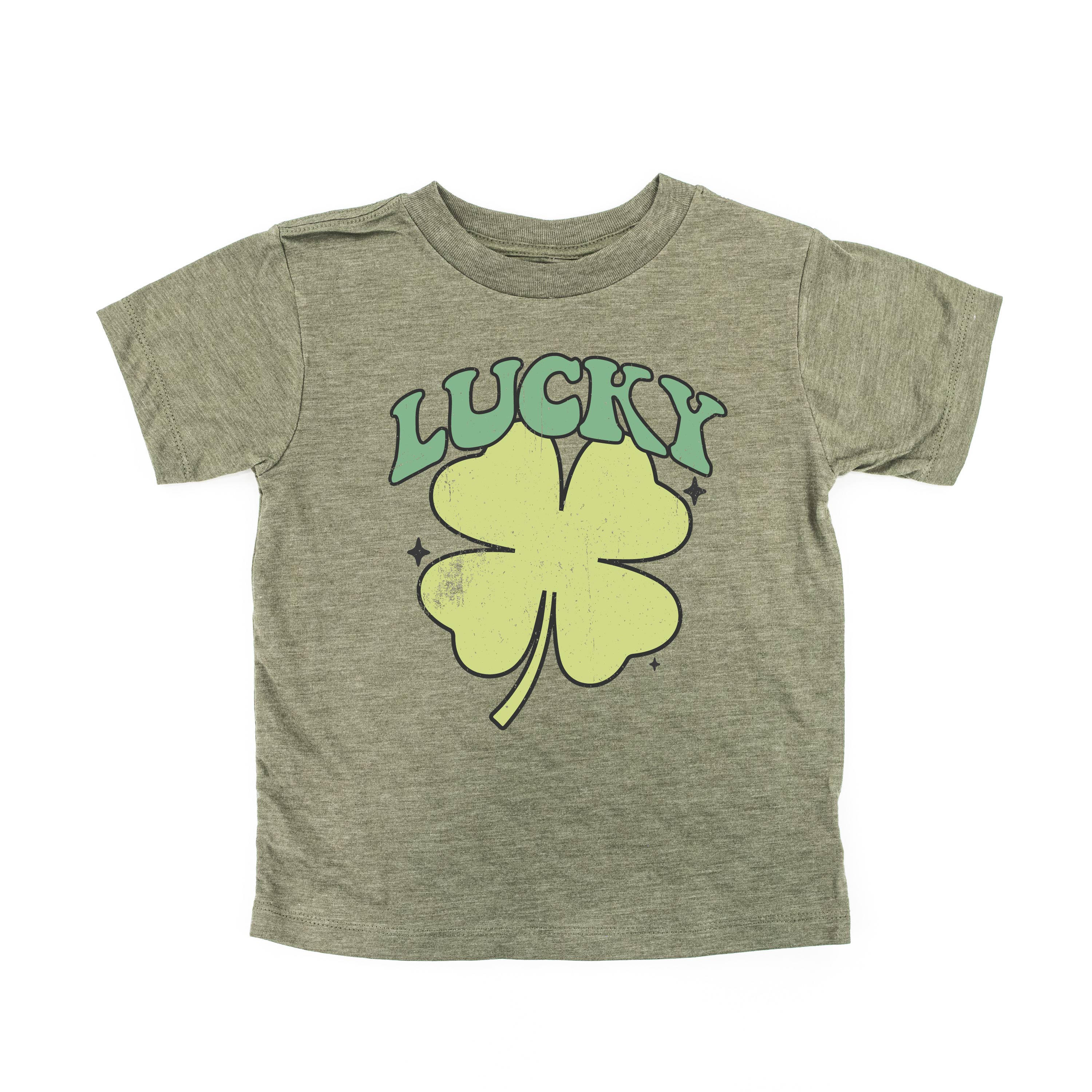 Green Oversized Lucky Shamrock - Child Tee Little Mama Shirt Shop