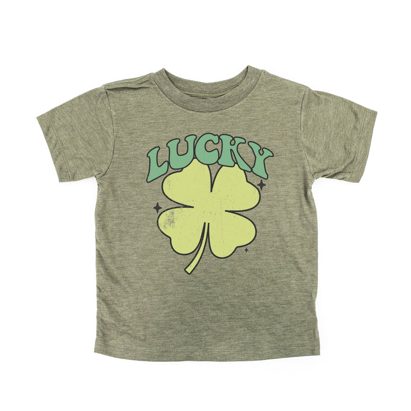 Green Oversized Lucky Shamrock - Short Sleeve Child Shirt