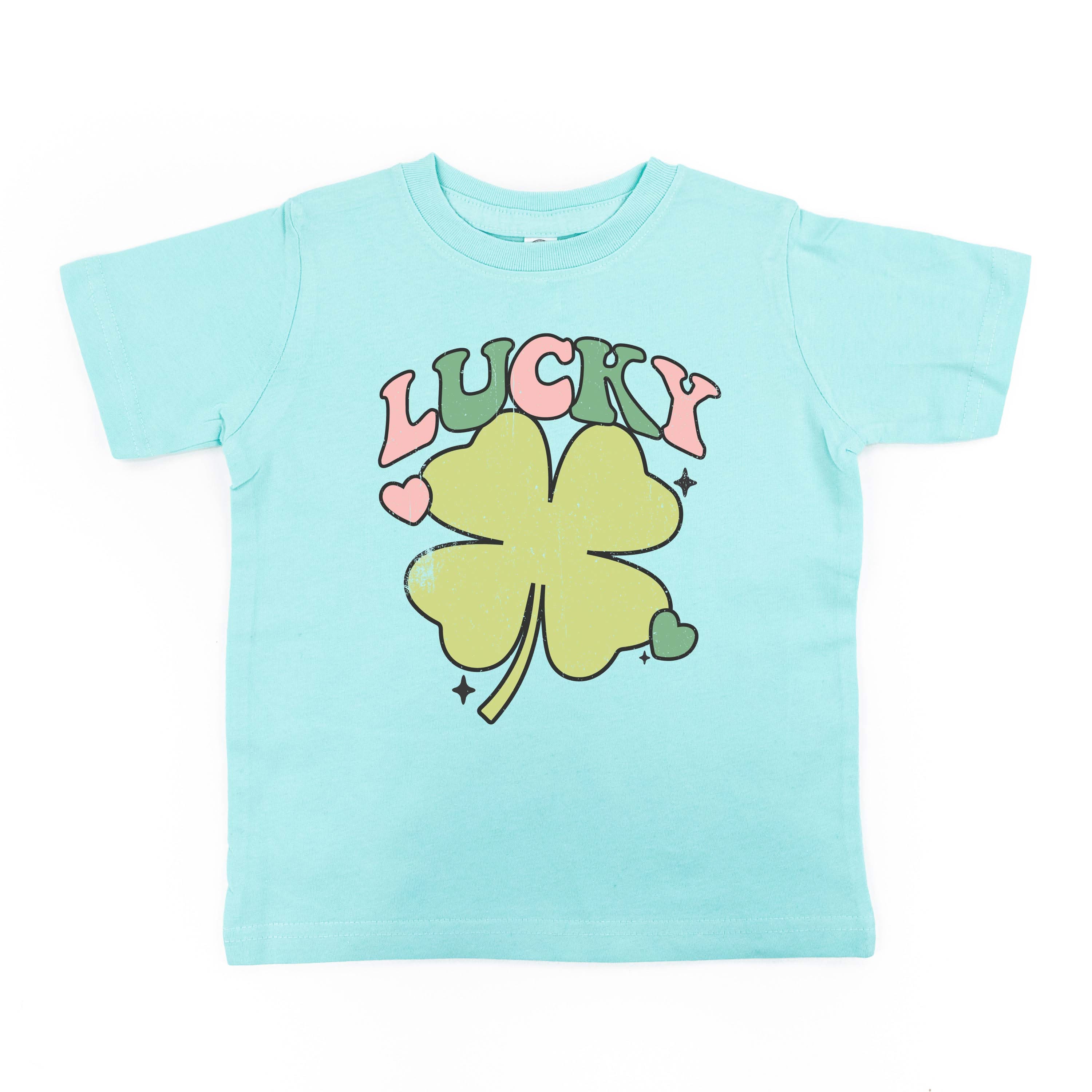 Green Oversized Lucky Shamrock - Child Tee Little Mama Shirt Shop