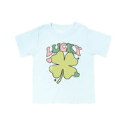Green Oversized Lucky Shamrock - Child Tee Little Mama Shirt Shop