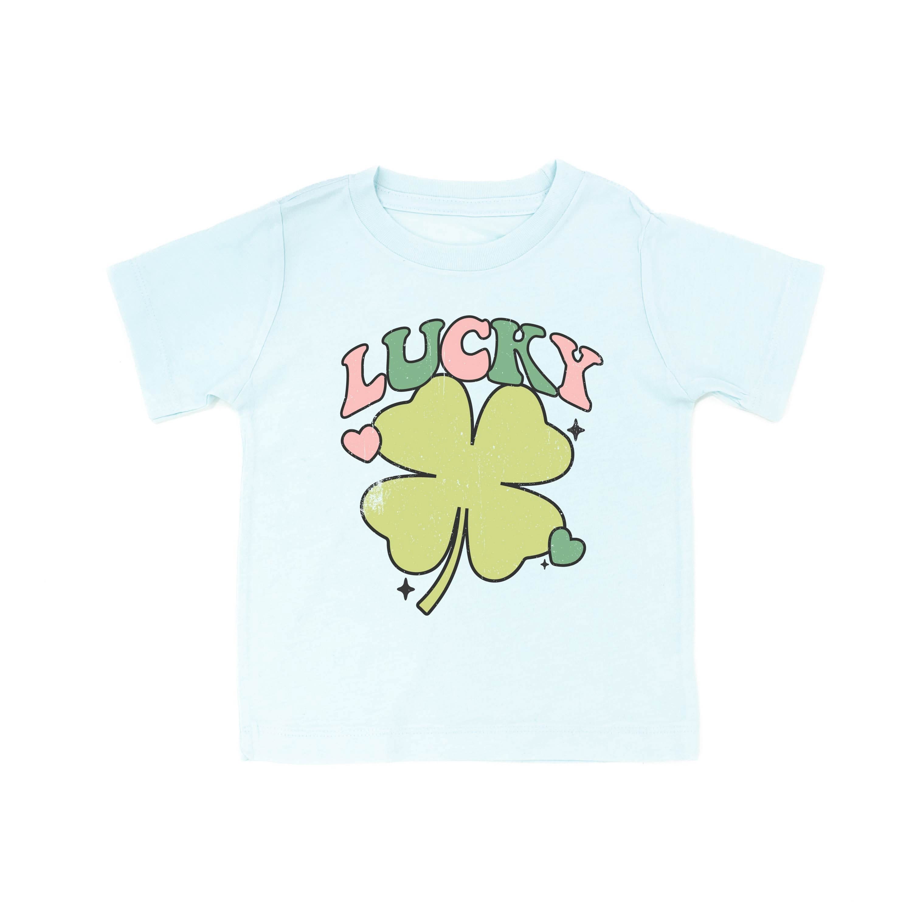 Green Oversized Lucky Shamrock - Child Tee Little Mama Shirt Shop