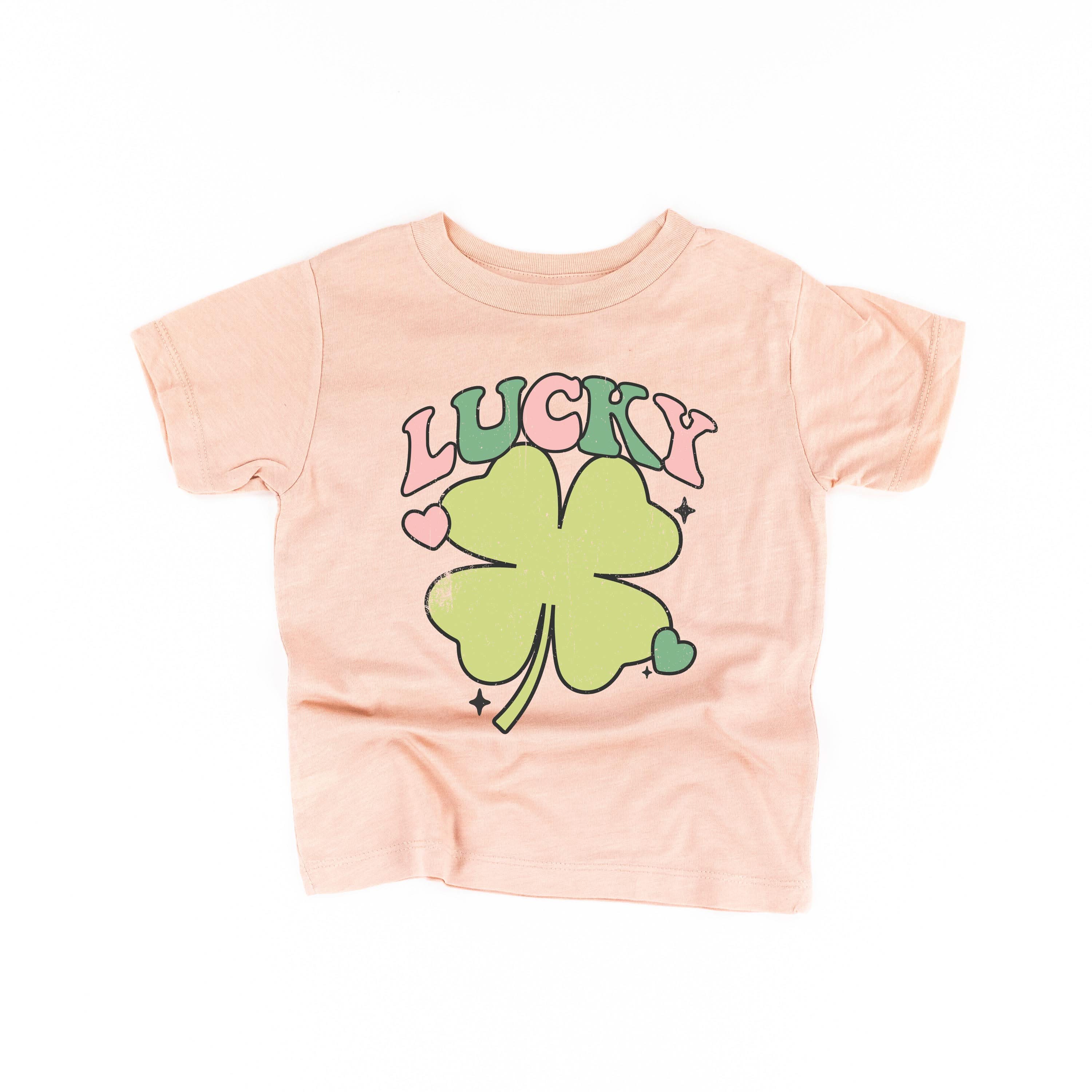 Green Oversized Lucky Shamrock - Child Tee Little Mama Shirt Shop