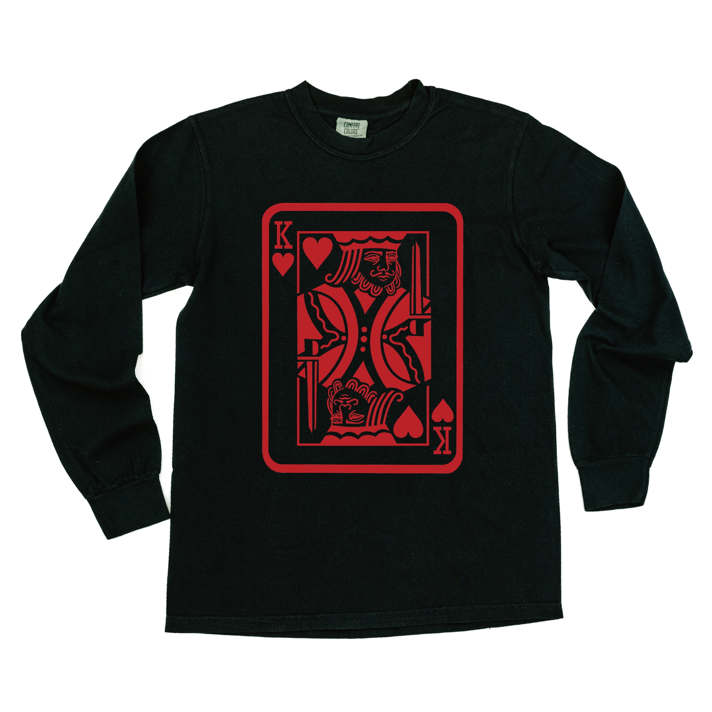 King Of Hearts - LONG SLEEVE Comfort Colors Tee Little Mama Shirt Shop