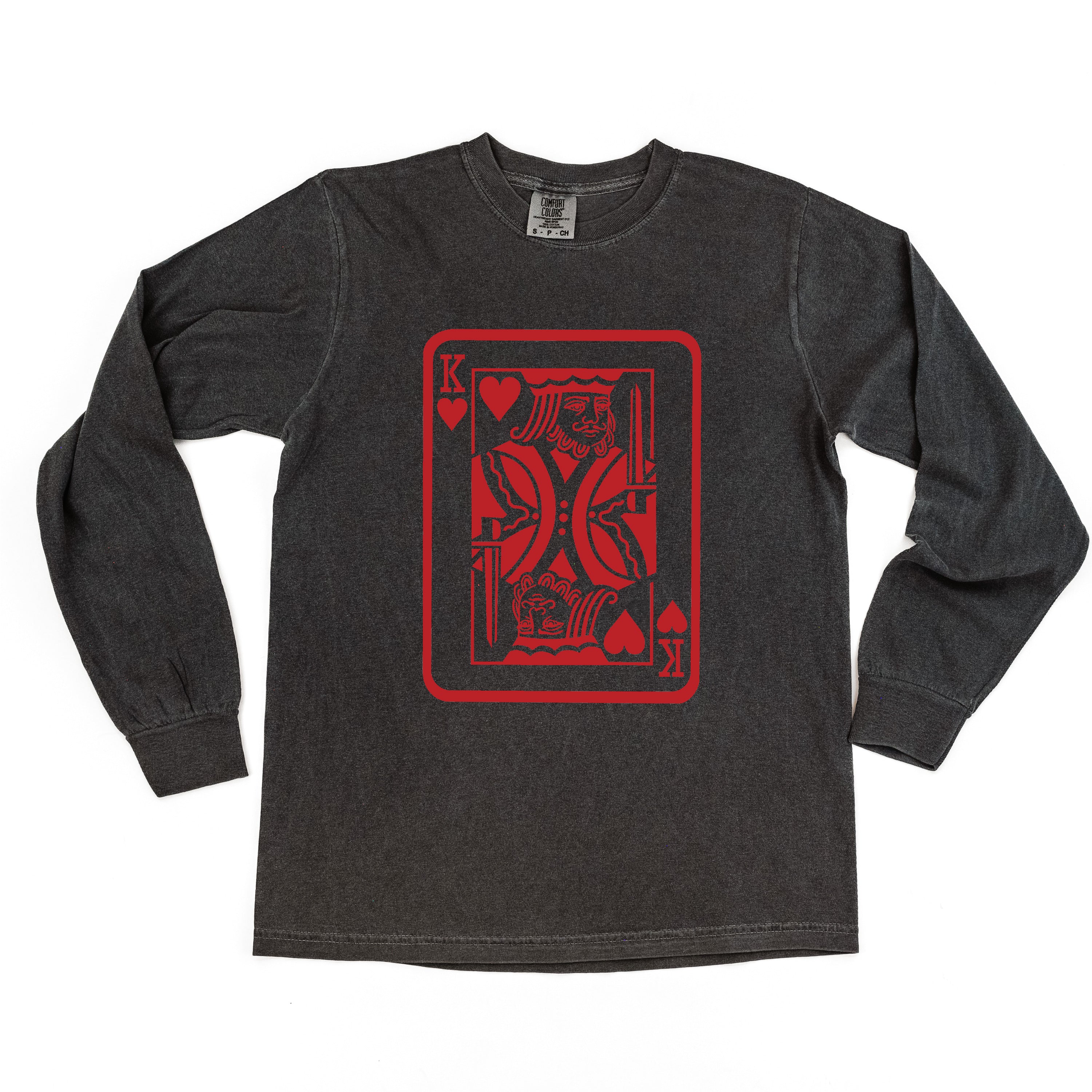 King Of Hearts - LONG SLEEVE Comfort Colors Tee Little Mama Shirt Shop
