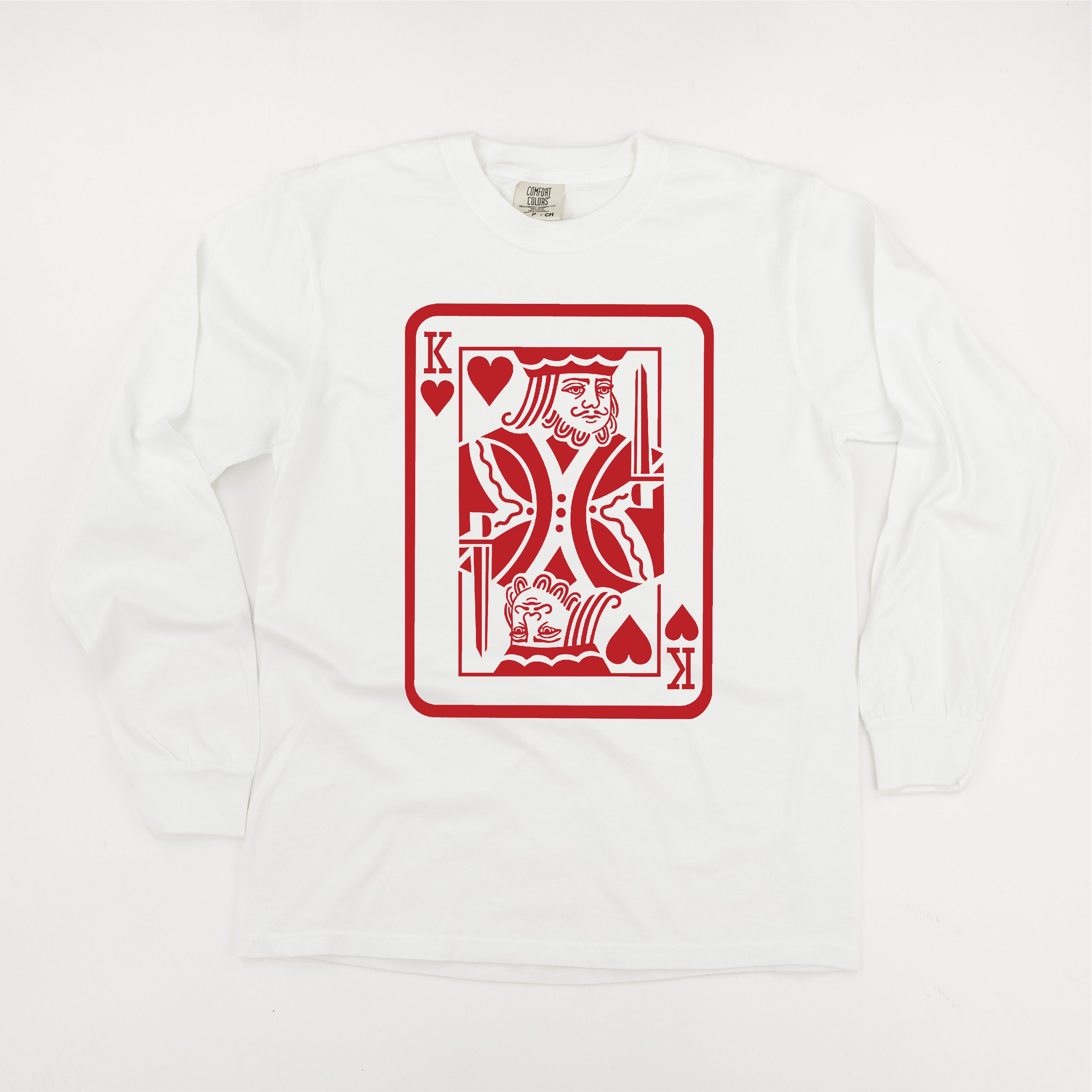 King Of Hearts - LONG SLEEVE Comfort Colors Tee Little Mama Shirt Shop