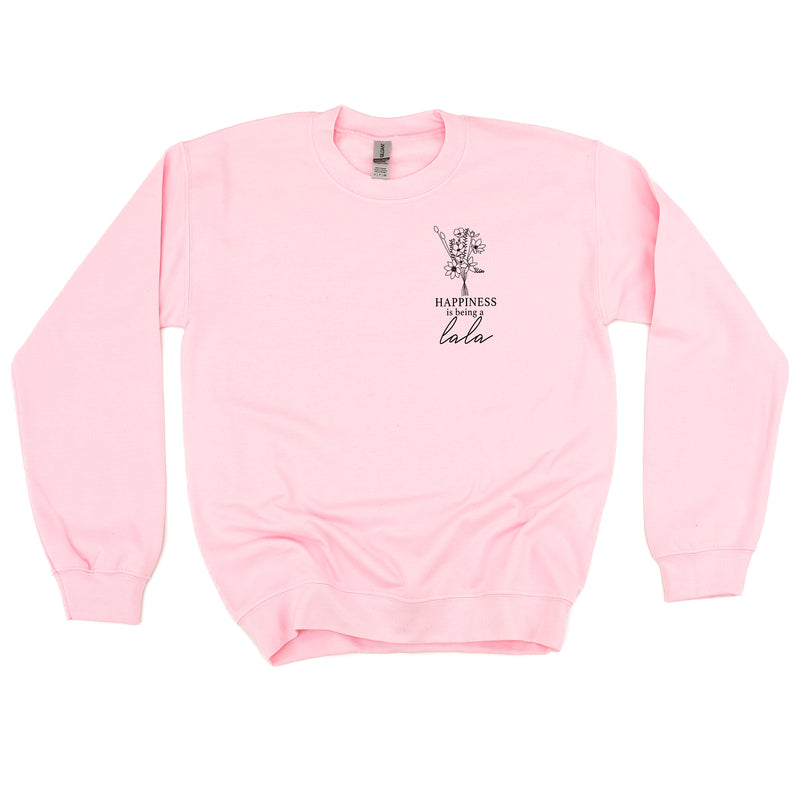 Bouquet Style - Happiness is Being a LALA - BASIC FLEECE CREWNECK