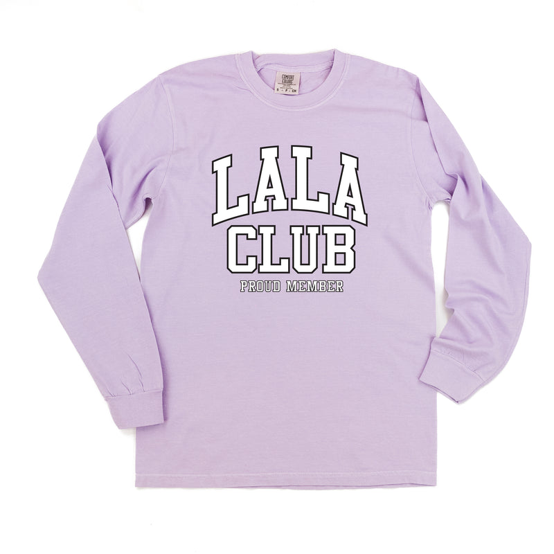 Varsity Style - LALA Club - Proud Member - LONG SLEEVE COMFORT COLORS TEE