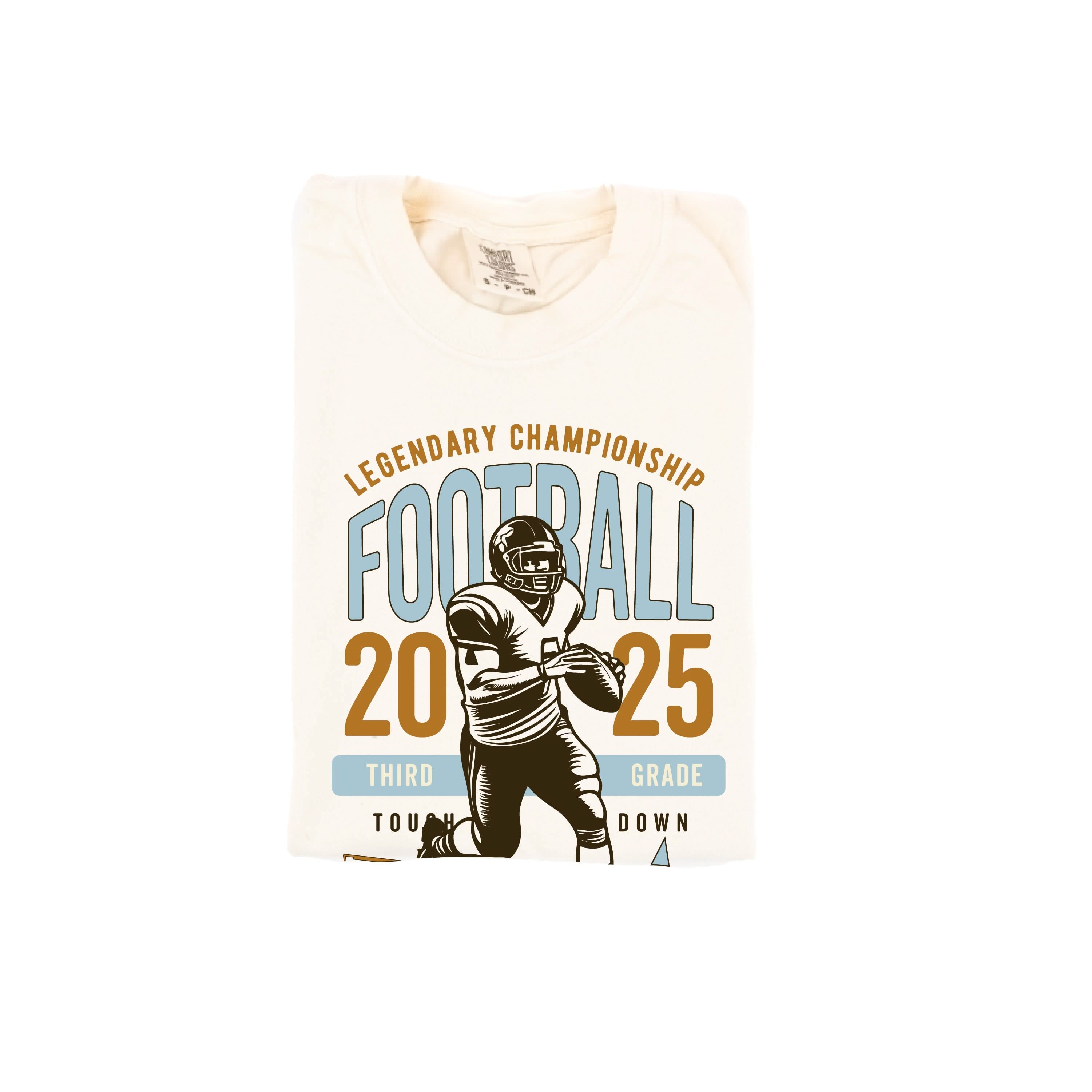 Legendary Football (Choose Your Grade) - Ivory Comfort Colors Tee Little Mama Shirt Shop