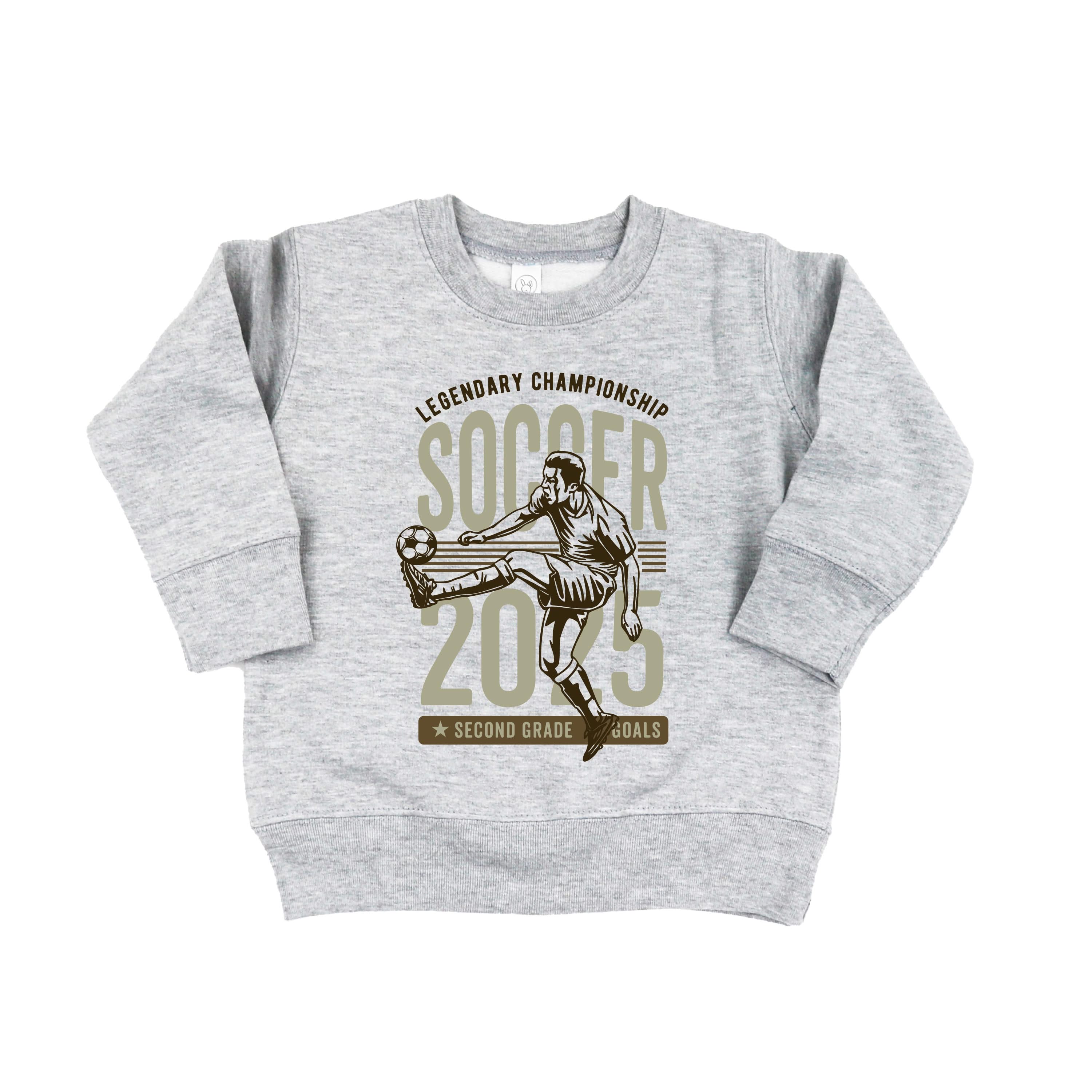 Legendary Soccer (Choose Your Grade) - Gray Child Sweater Little Mama Shirt Shop
