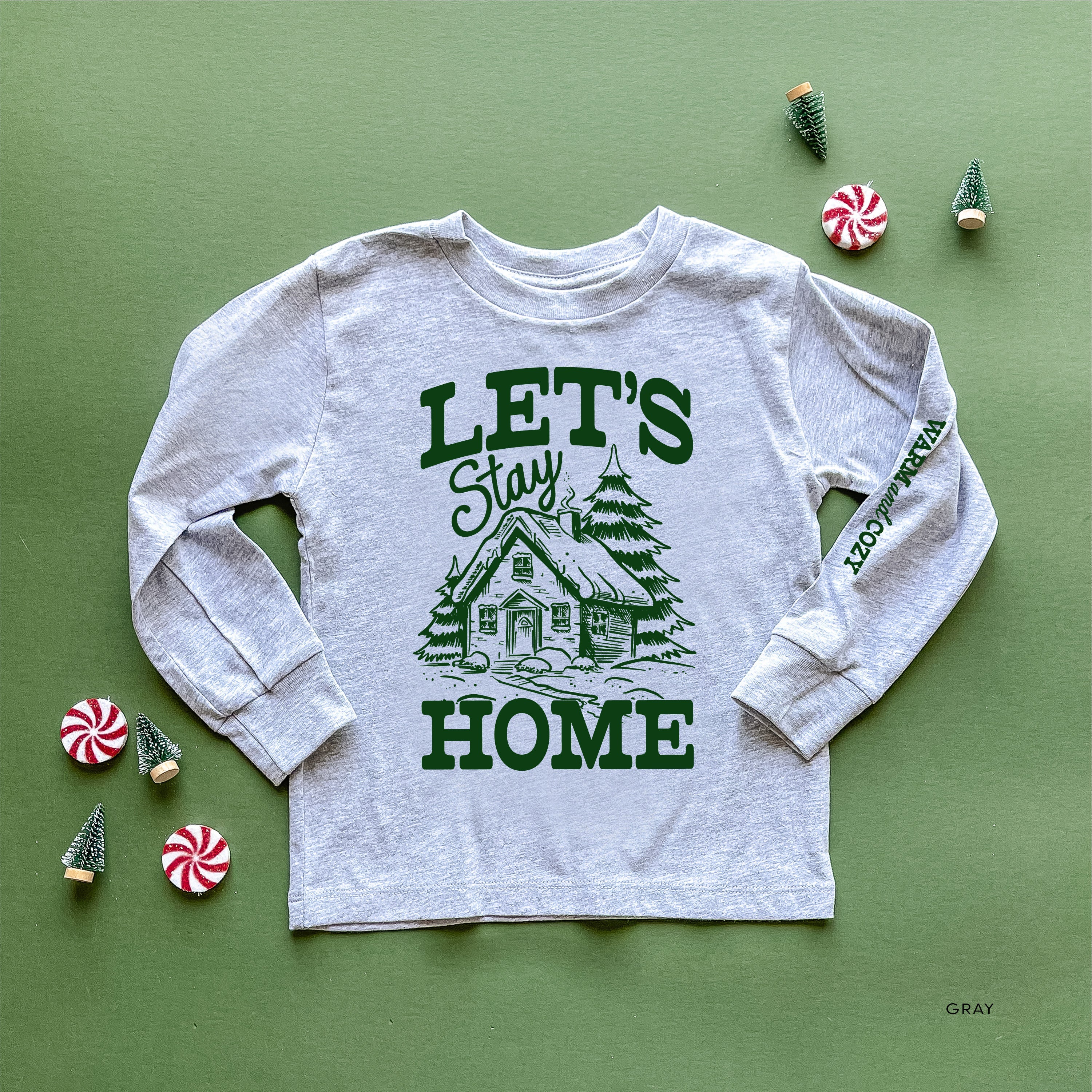 Let's Stay Home (sd) - Child LONG SLEEVE Tee Little Mama Shirt Shop