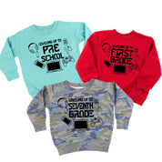 Leveling Up To (Choose Your Grade) - Child Sweater Little Mama Shirt Shop