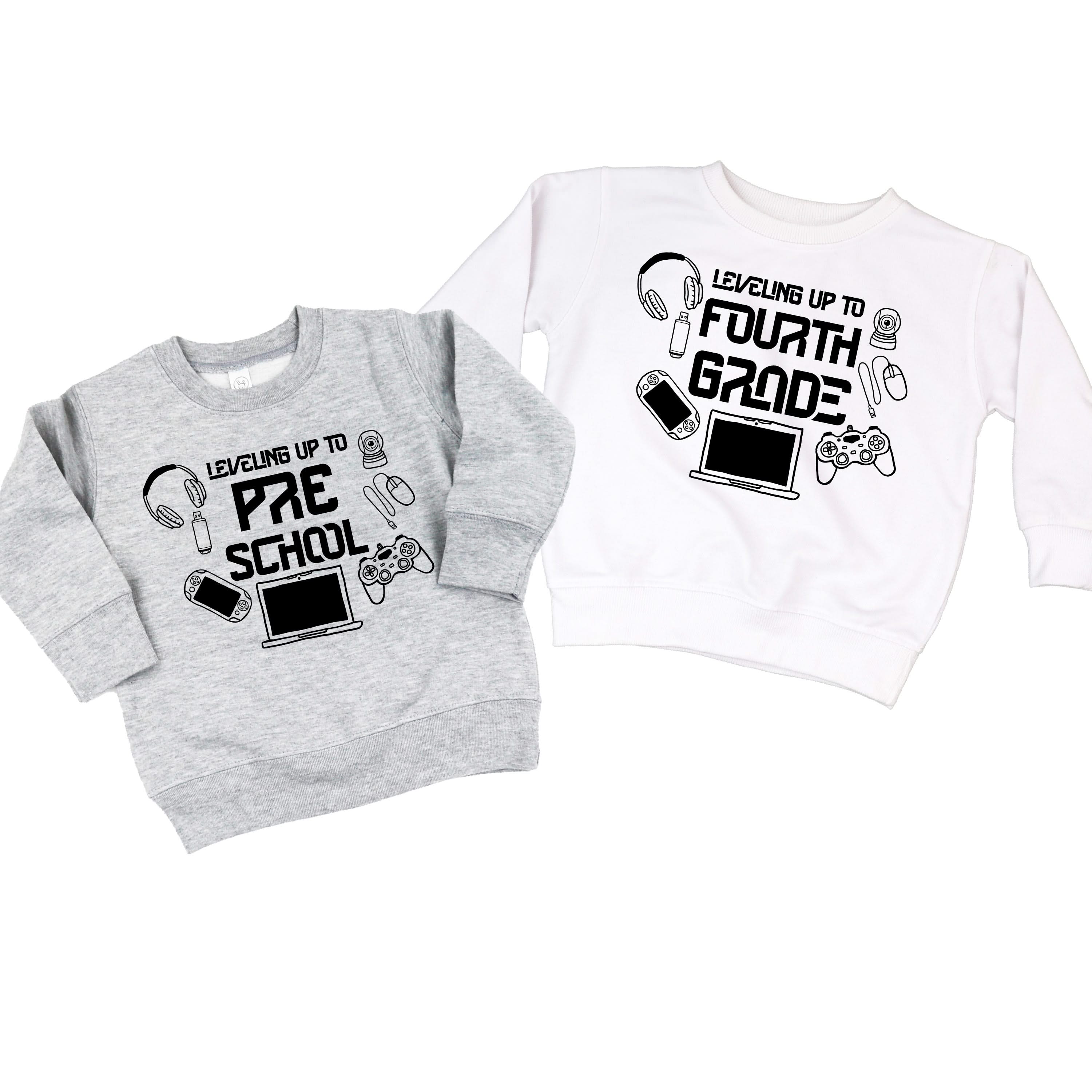 Leveling Up To (Choose Your Grade) - Child Sweater Little Mama Shirt Shop
