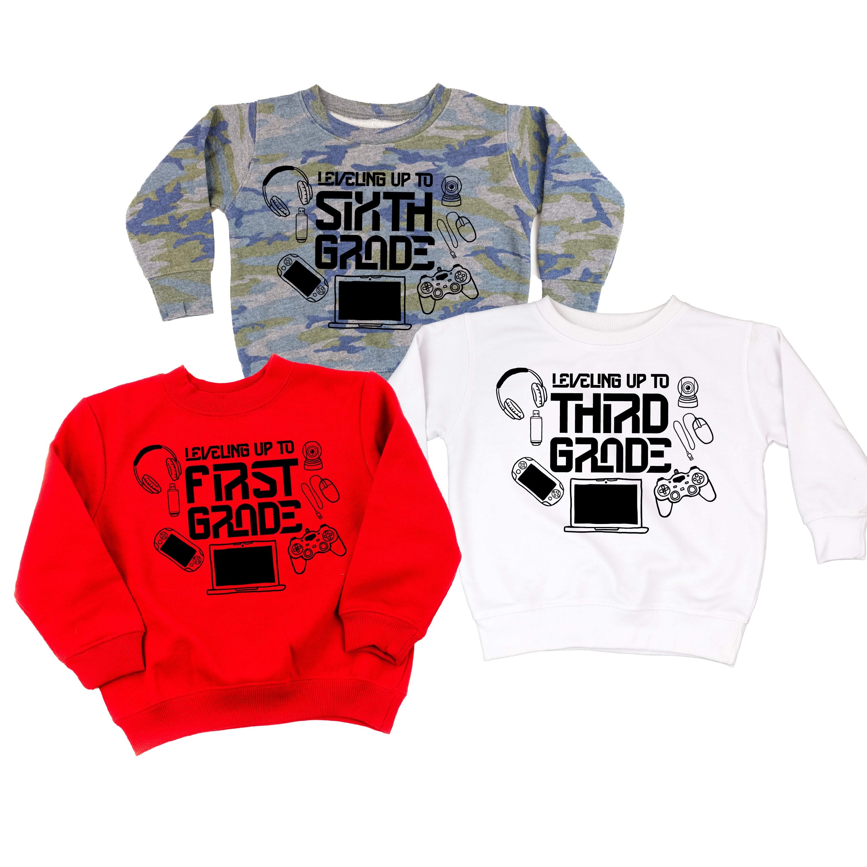 Leveling Up To (Choose Your Grade) - Child Sweater Little Mama Shirt Shop