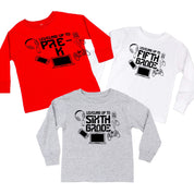 Leveling Up To (Choose Your Grade) - Child LONG SLEEVE Tee Little Mama Shirt Shop