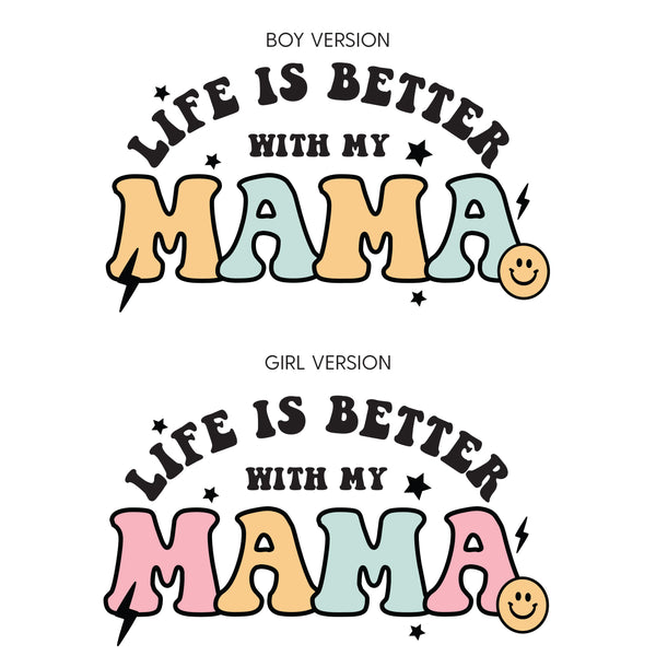 THE RETRO EDIT - Life is Better with My Mama - Long Sleeve Child Shirt