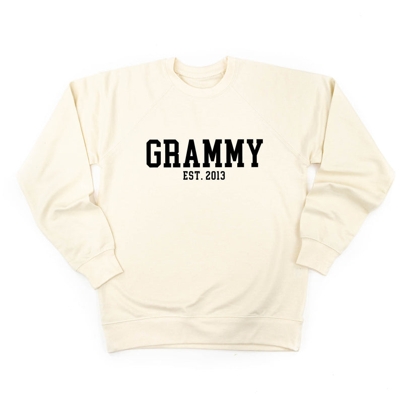 Grammy - EST. (Select Your Year) ﻿- Lightweight Pullover Sweater