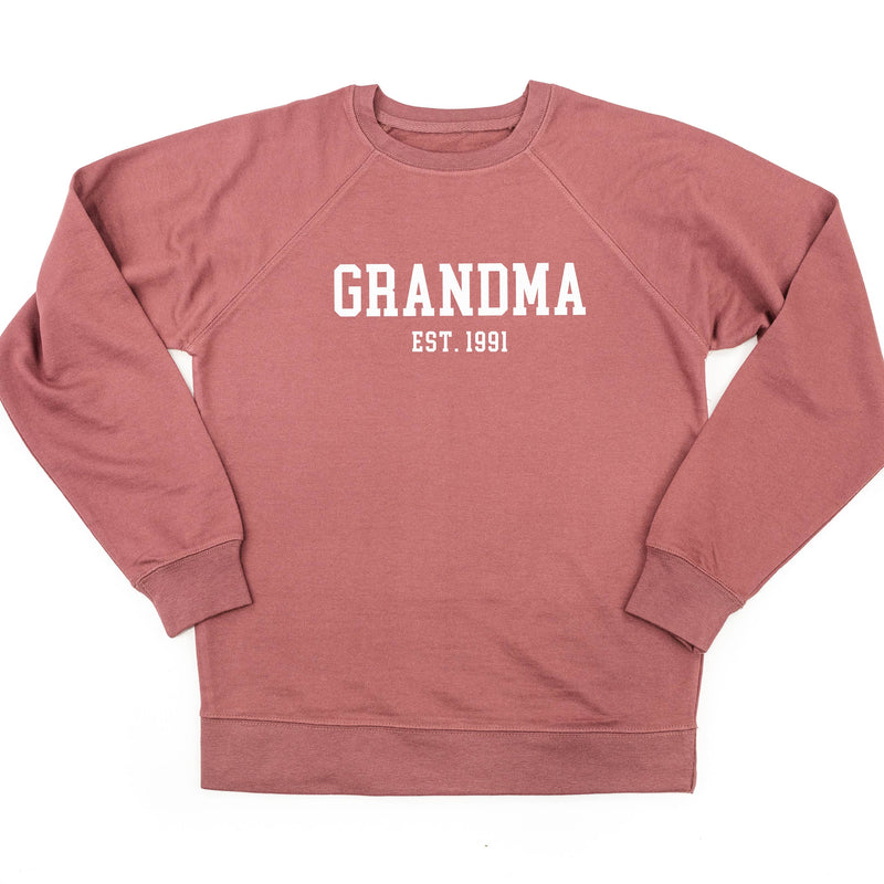 Grandma - EST. (Select Your Year) ﻿- Lightweight Pullover Sweater