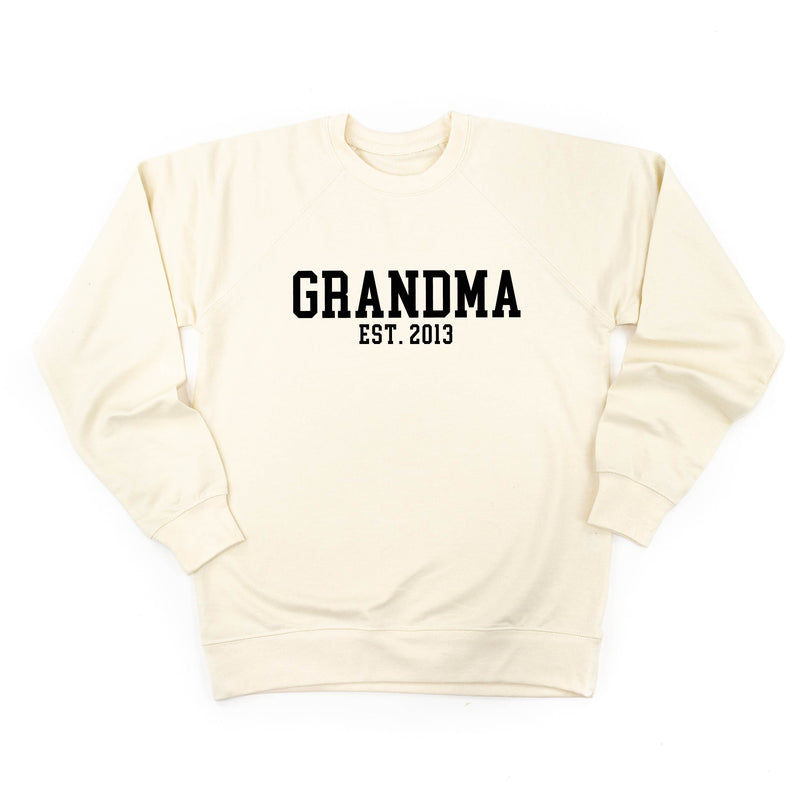 Grandma - EST. (Select Your Year) ﻿- Lightweight Pullover Sweater