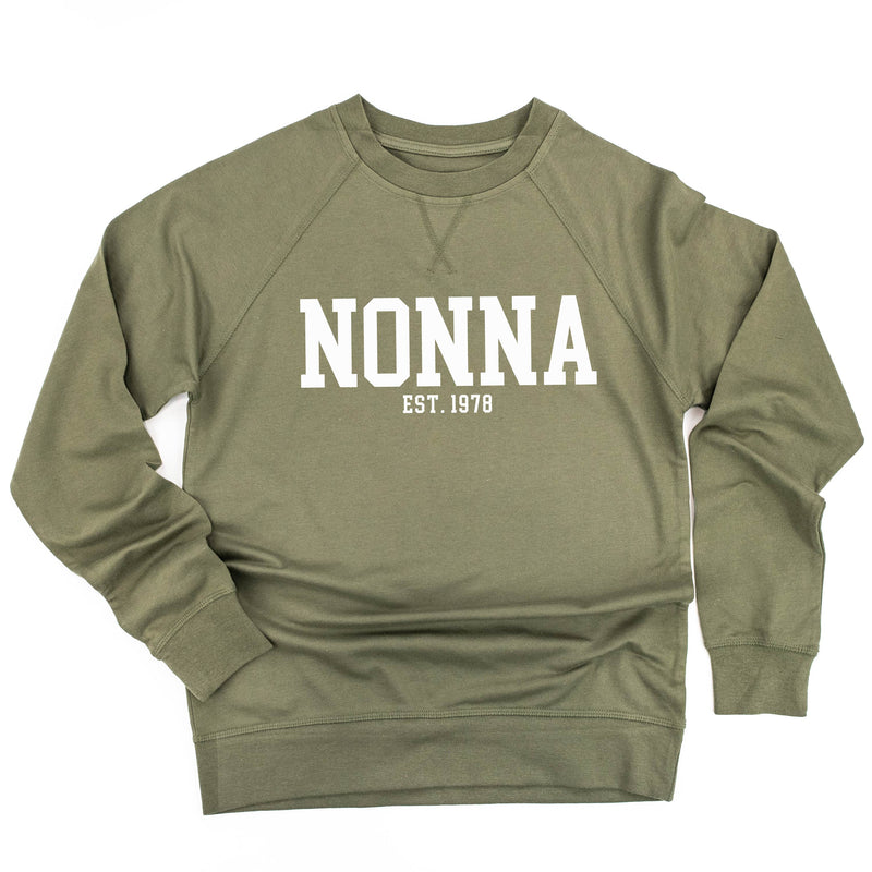 Nonna - EST. (Select Your Year) ﻿- Lightweight Pullover Sweater