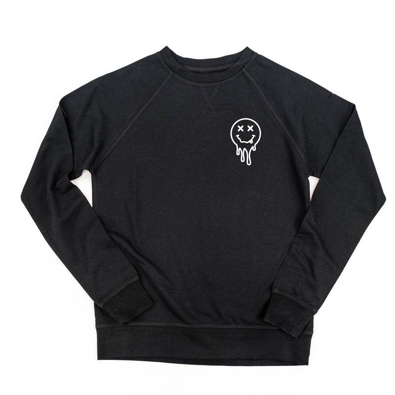 TIRED TEACHERS CLUB - (w/ Pocket Melty X Squiggle Smiley) - Lightweight Pullover Sweater