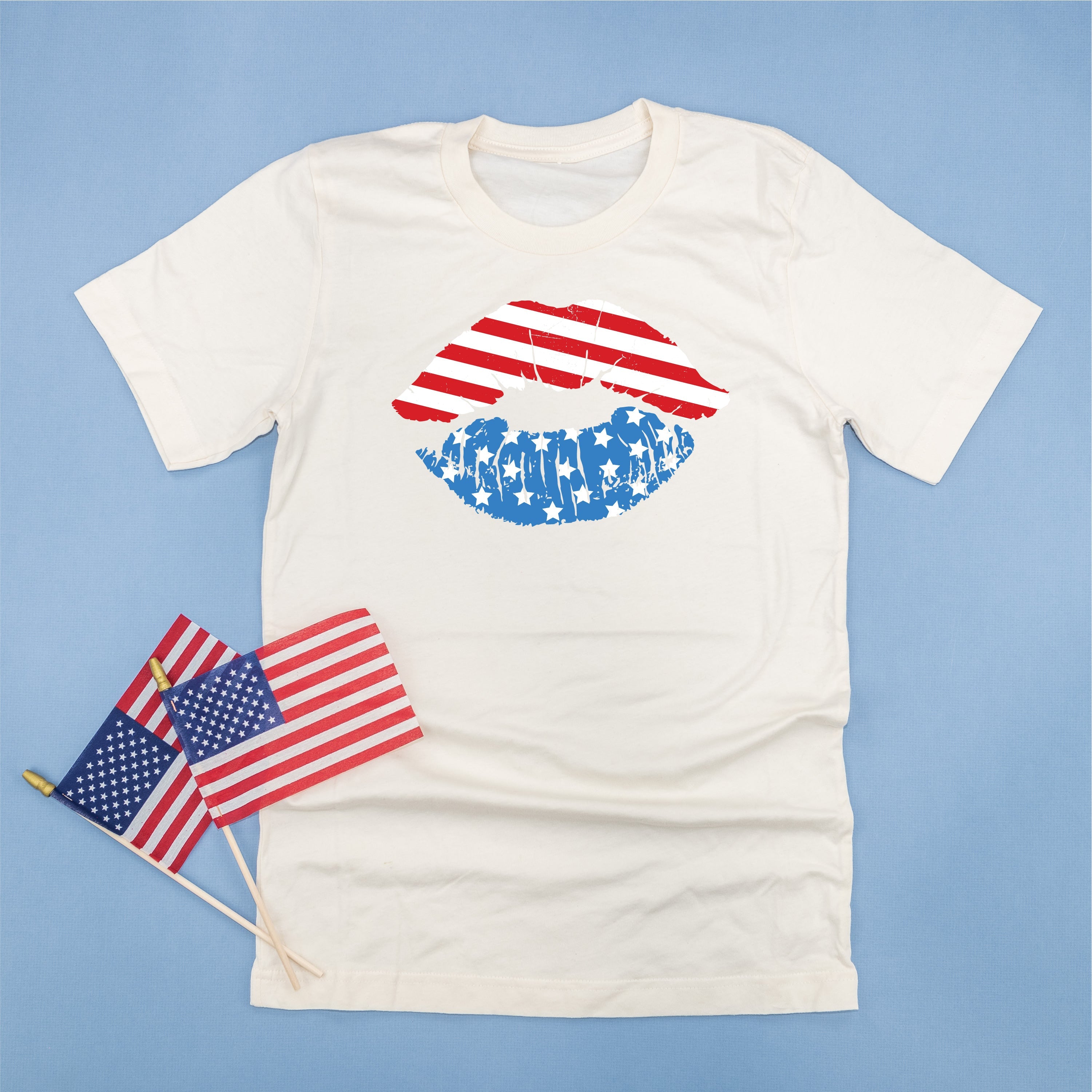 Patriotic Lips - Unisex Tee Little Mama Shirt Shop