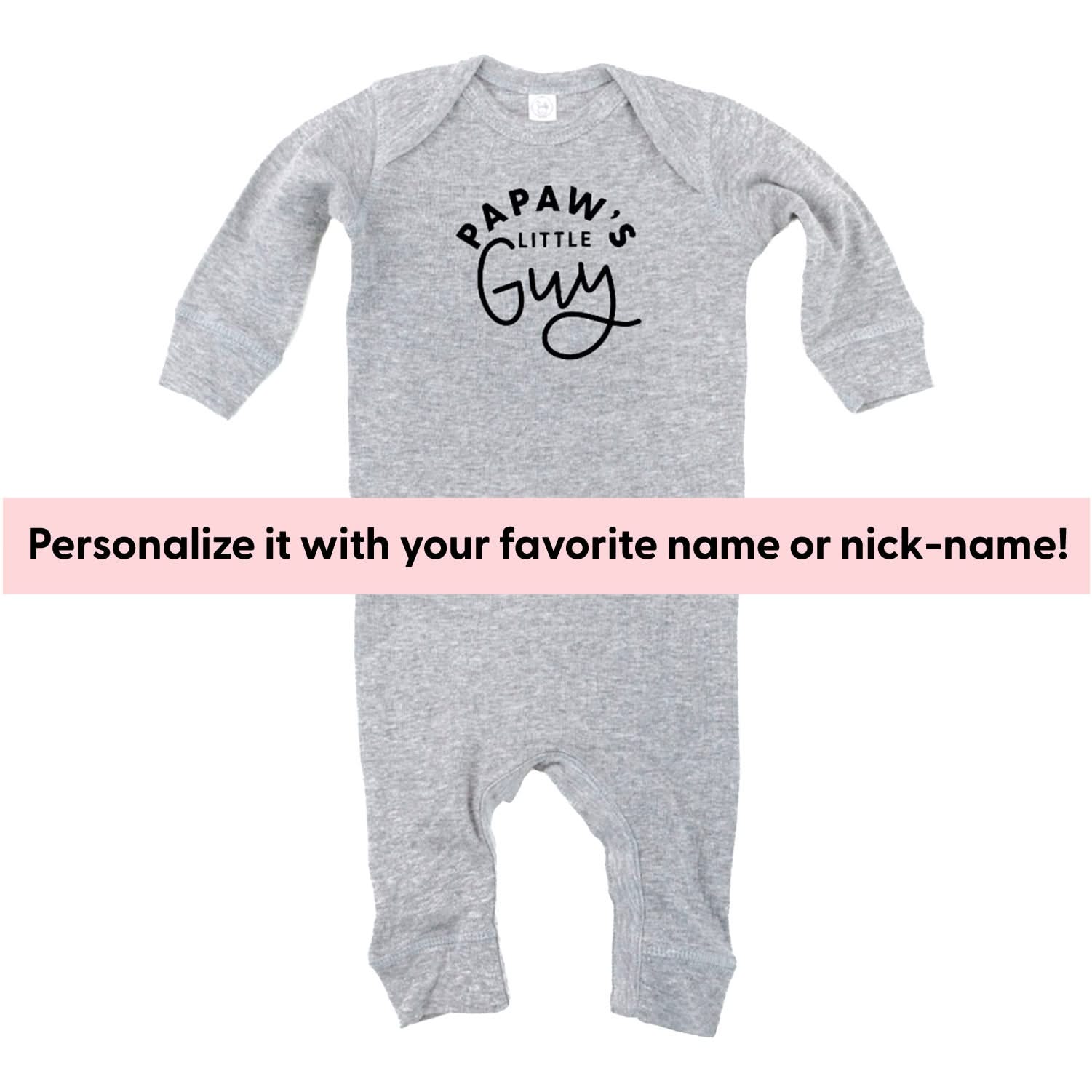 Custom Name's Little Guy - (Personalize It) Baby Sleeper Little Mama Shirt Shop