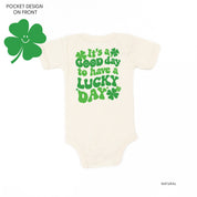 Little Happy Shamrock - It's A Good Day To Have A Lucky Day (pf&b) - Infant Bodysuit/Tee Little Mama Shirt Shop