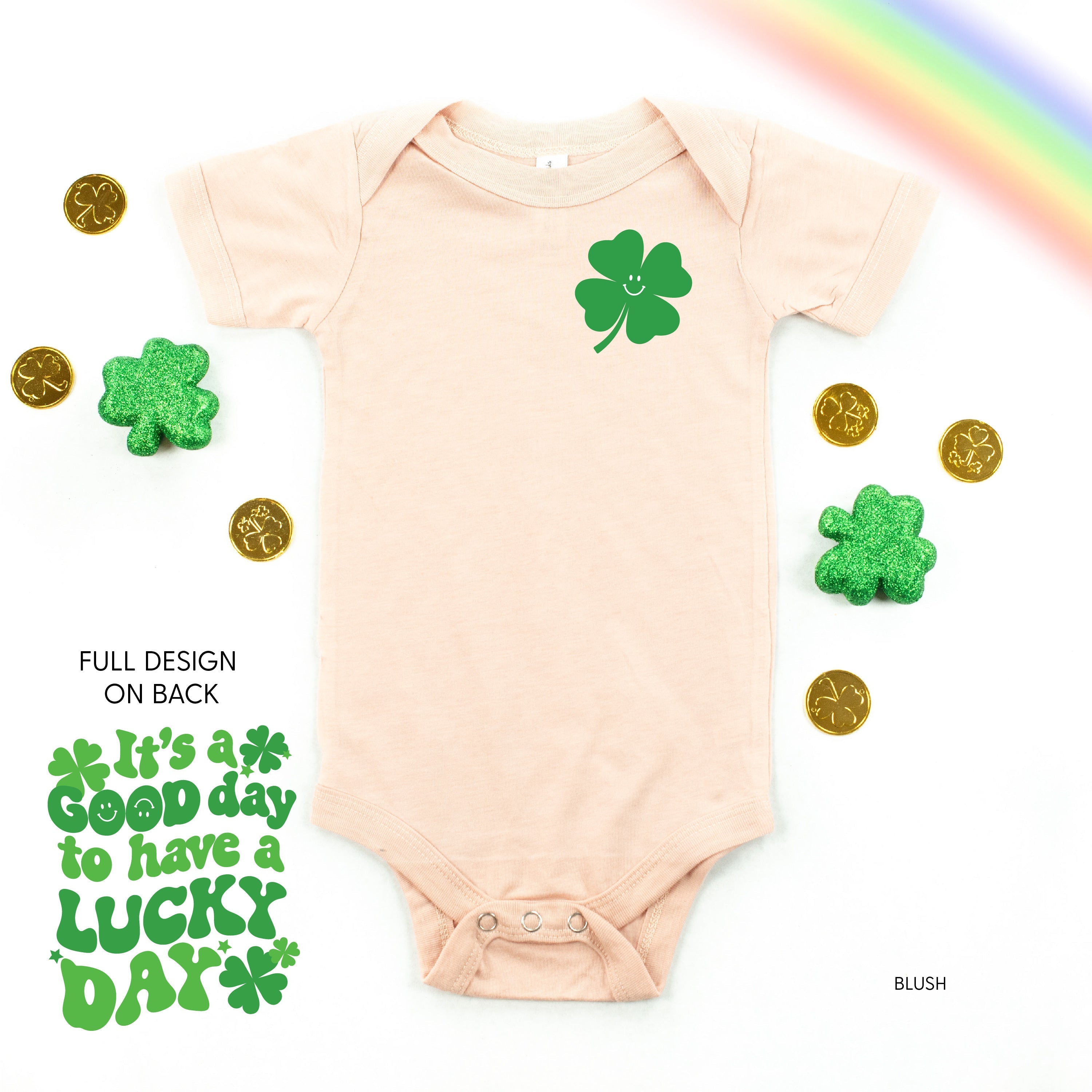 Little Happy Shamrock - It's A Good Day To Have A Lucky Day (pf&b) - Infant Bodysuit/Tee Little Mama Shirt Shop