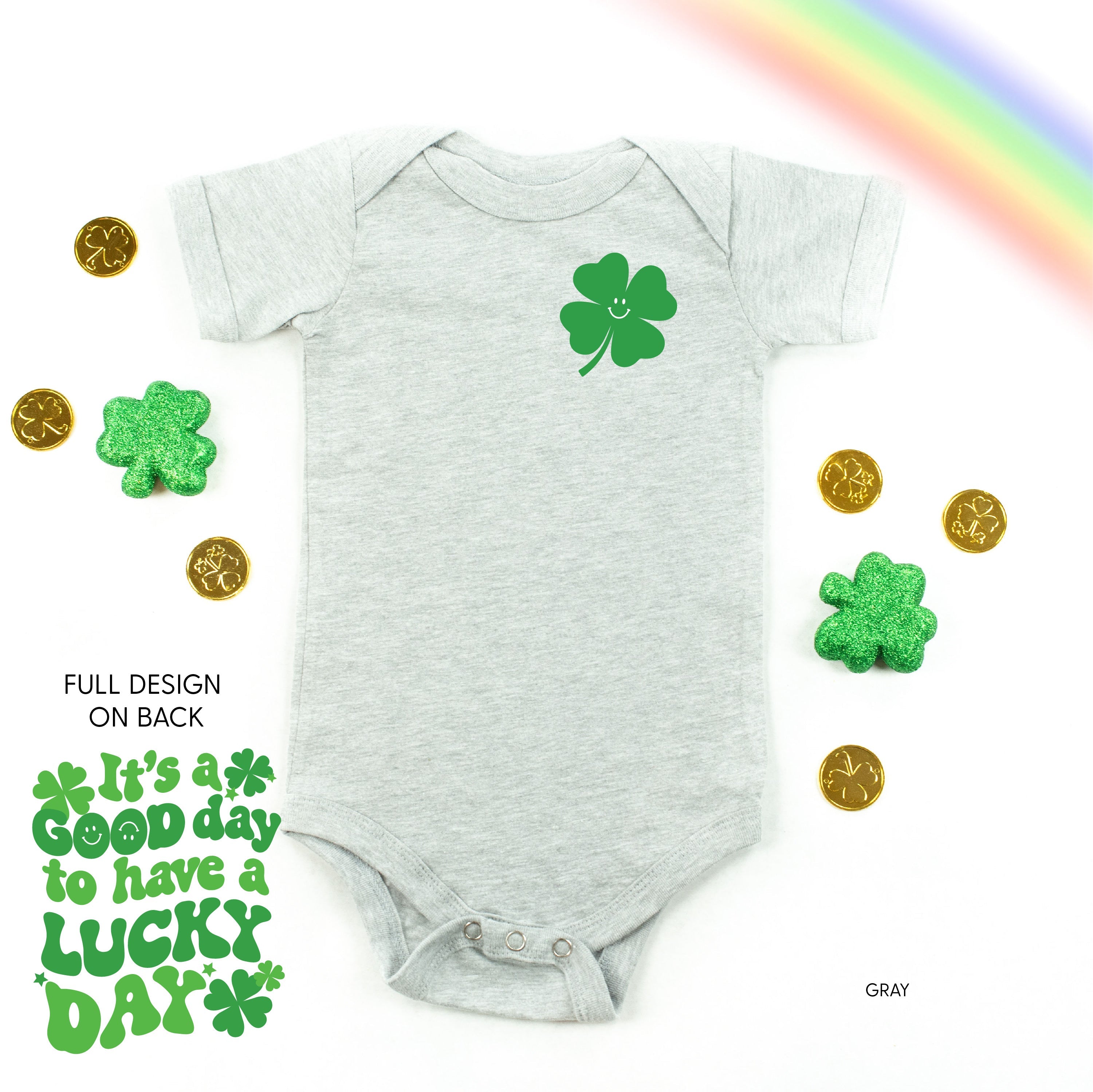 Little Happy Shamrock - It's A Good Day To Have A Lucky Day (pf&b) - Infant Bodysuit/Tee Little Mama Shirt Shop