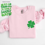 Little Happy Shamrock - It's A Good Day To Have A Lucky Day (pf&b) - BASIC Fleece Little Mama Shirt Shop LLC