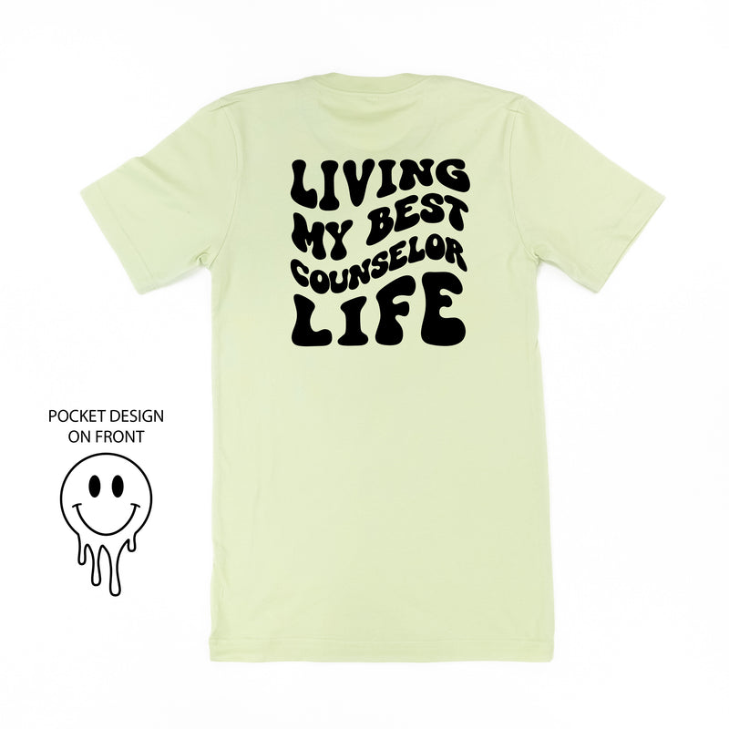 Living My Best Counselor Life (w/ Pocket Melty Smiley) - Unisex Tee