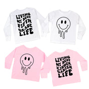 Living My Best (Choose Your Grade) Life - Melty Smiley (f & b) - Child LONG SLEEVE Tee Little Mama Shirt Shop
