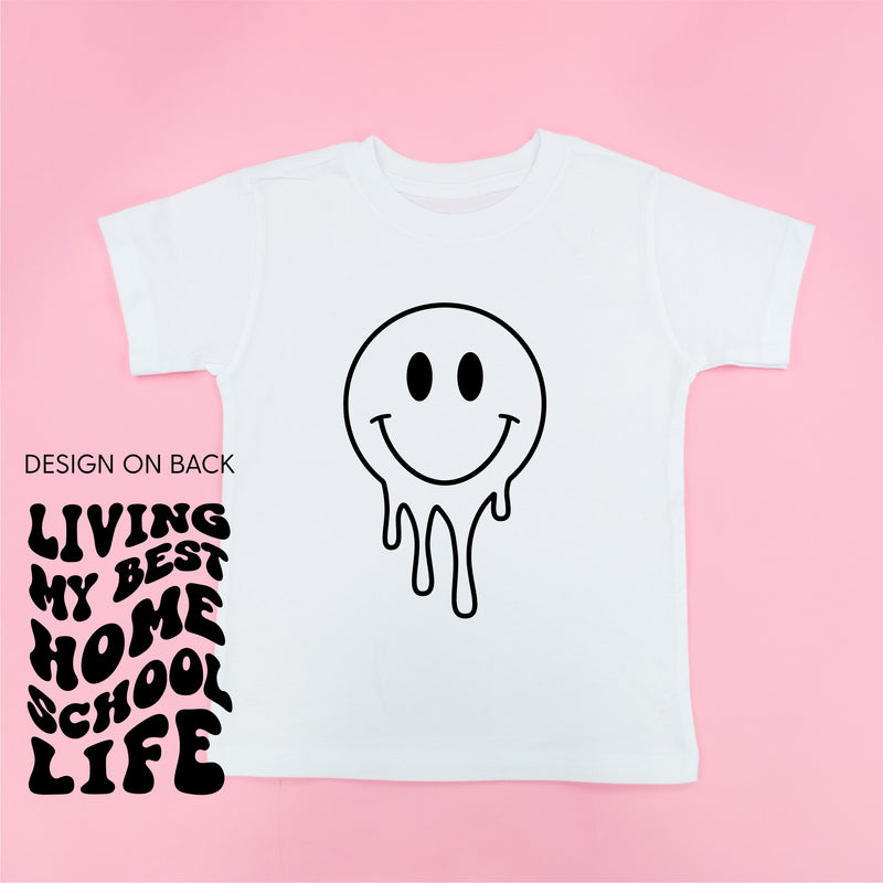 Living My Best Home School Life (w/ Full Melty Smiley) - Short Sleeve Child Shirt