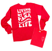 Living My Best Para Professional Life - Melty Smiley (pf & b) - LONG SLEEVE Comfort Colors Tee Little Mama Shirt Shop