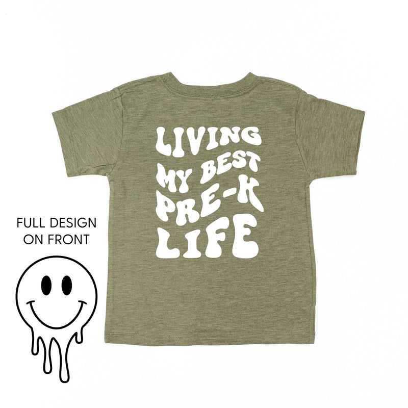 Living My Best Pre-K Life (w/ Full Melty Smiley) - Short Sleeve Child Shirt