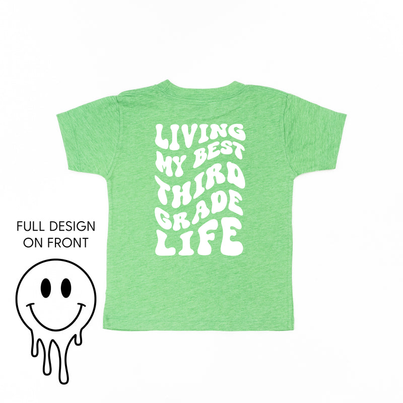 Living My Best Third Grade Life (w/ Full Melty Smiley) - Short Sleeve Child Shirt
