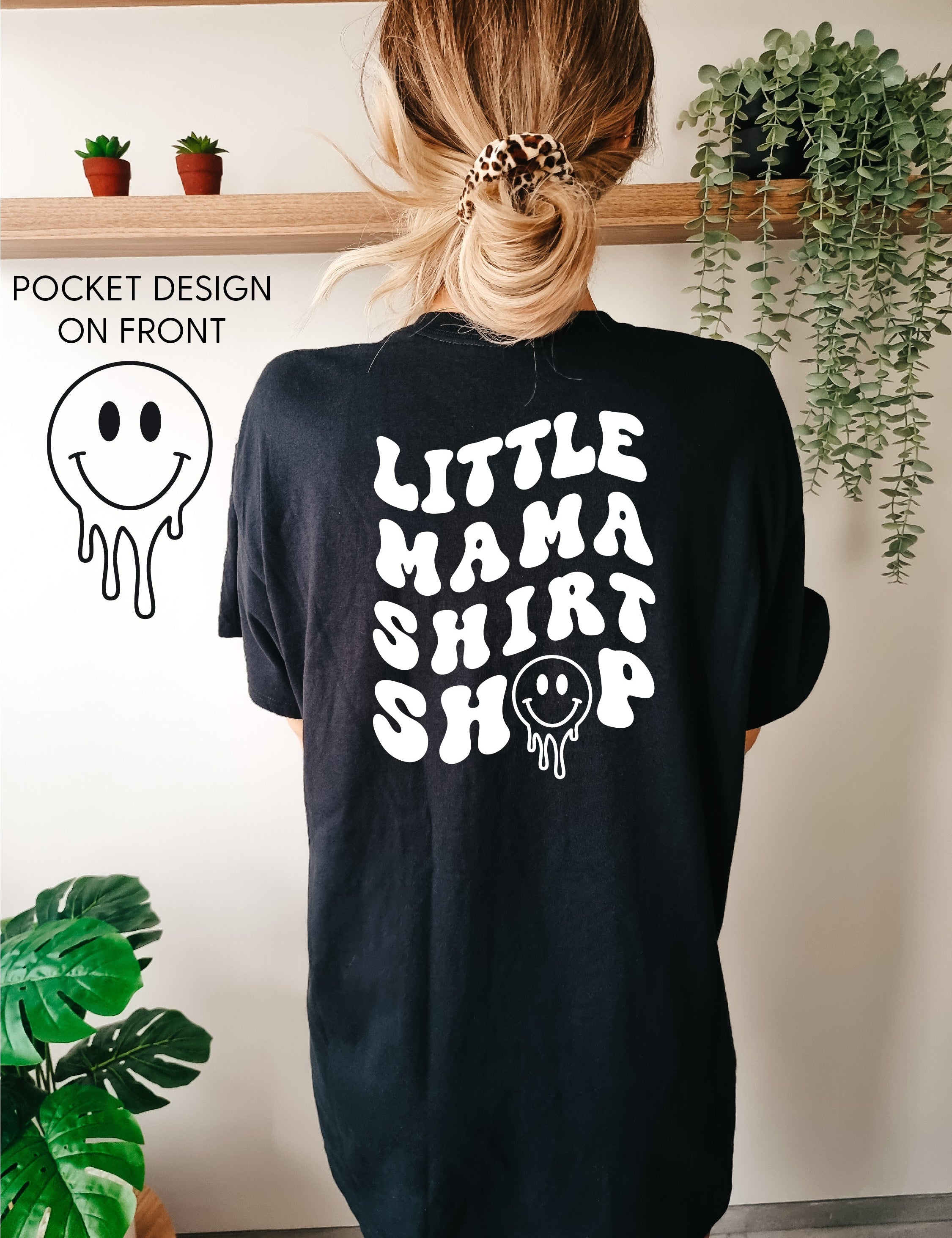 Smiley Pocket - Comfort Colors Tee Little Mama Shirt Shop
