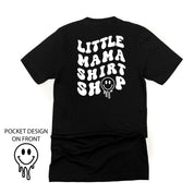 Little Mama Shirt Shop® MELTY Logo w/ Smiley Pocket - Unisex Tee Little Mama Shirt Shop