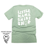 Little Mama Shirt Shop® MELTY Logo w/ Smiley Pocket - Unisex Tee Little Mama Shirt Shop