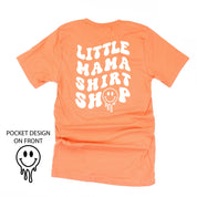 Little Mama Shirt Shop® MELTY Logo w/ Smiley Pocket - Unisex Tee Little Mama Shirt Shop