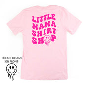Little Mama Shirt Shop® MELTY Logo w/ Smiley Pocket - Unisex Tee Little Mama Shirt Shop
