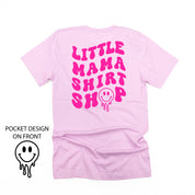 Little Mama Shirt Shop® MELTY Logo w/ Smiley Pocket - Unisex Tee Little Mama Shirt Shop